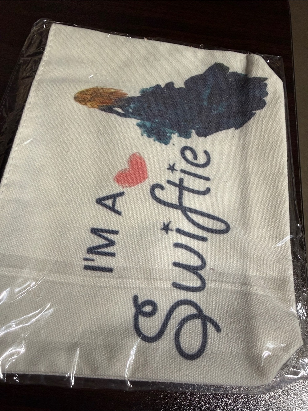 I'm A Swifite Canvas Wash Cloth - White with Navy and Pink
